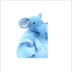 Sigikid 39378 Color Gris y Azul diseño de Elefante Manta de Seguridad 