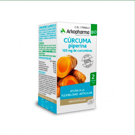 Arkopharma Cúrcuma Piperina 40 cápsulas