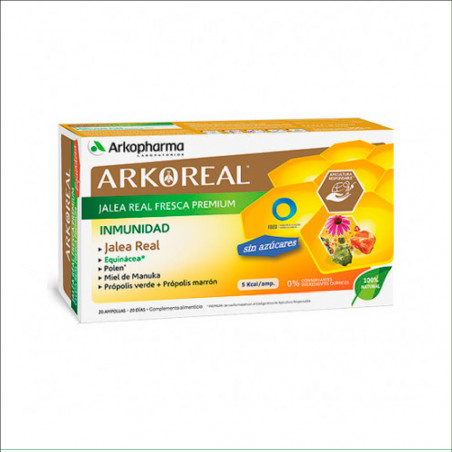 Arkoreal Jalea Real Fresca Premium Sin Azúcares 20 ampollas